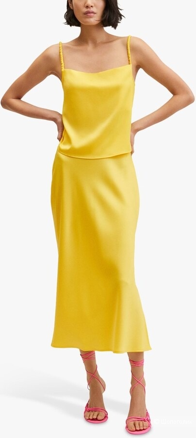 Юбка Mango Satin Midi Slip Skirt, р-р XS