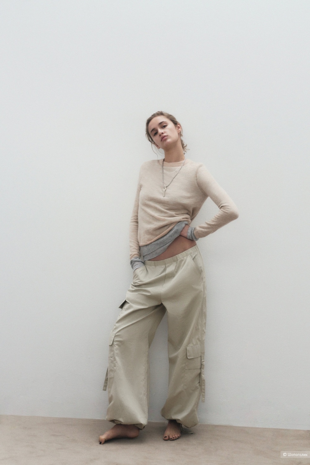 Карго-брюки Zara Nylon Blend Parachute Pants, p-p XS