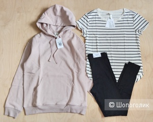 Комплект 3 вещи худи и футболка H&M и легинсы Sinsay XS