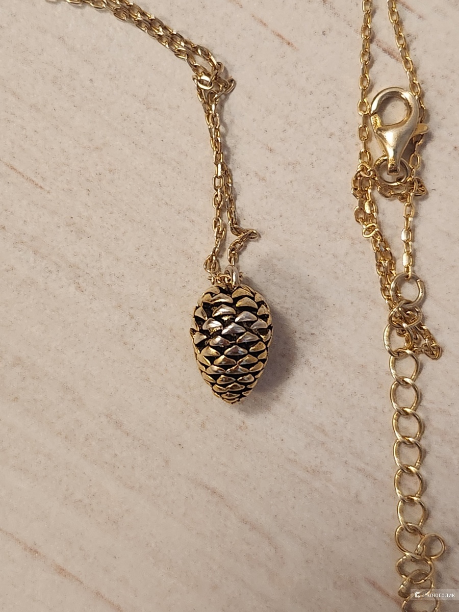 Колье серебряное Шишечка. Италия. Длина 45 + 5 см