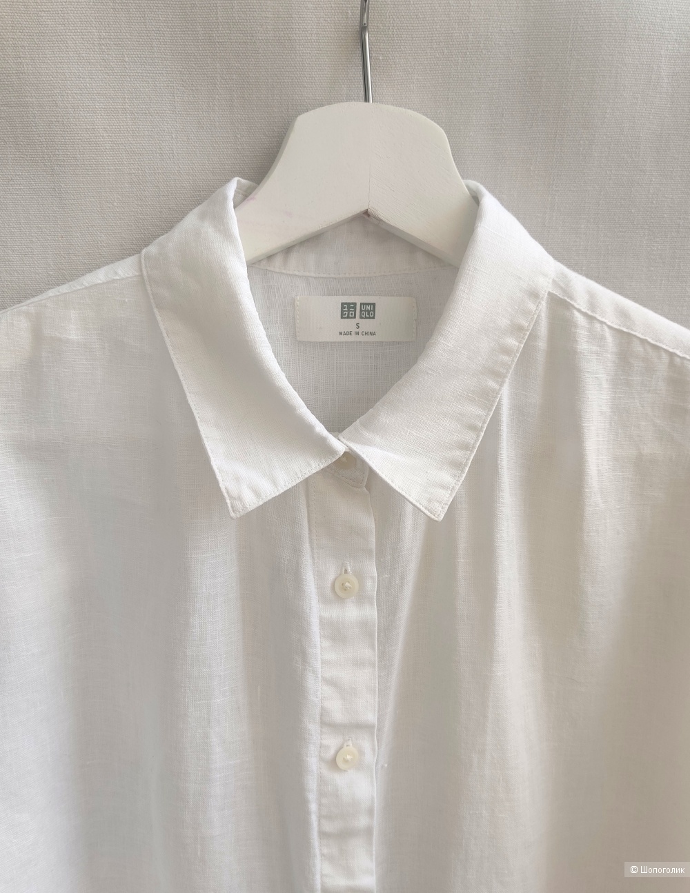 Льняная рубашка uniqlo, размер S.