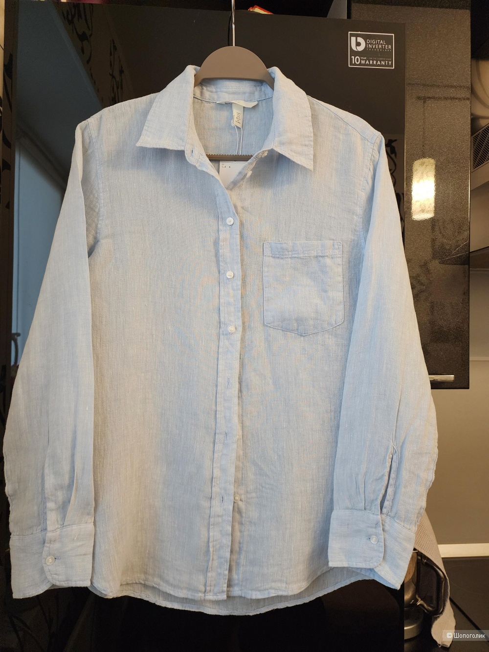 Рубашка лен H&M р.S