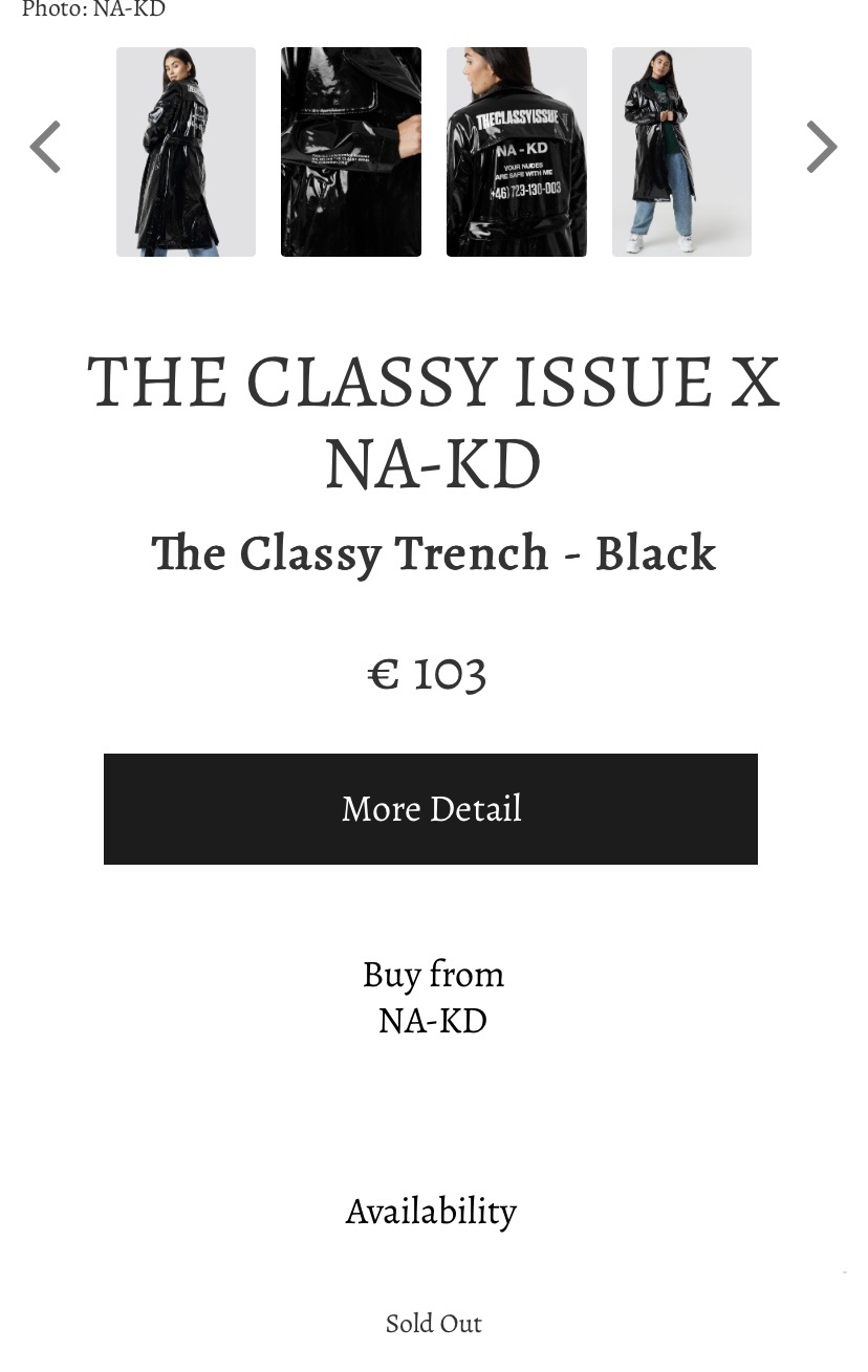 Плащ NA-KD p.m (one size)