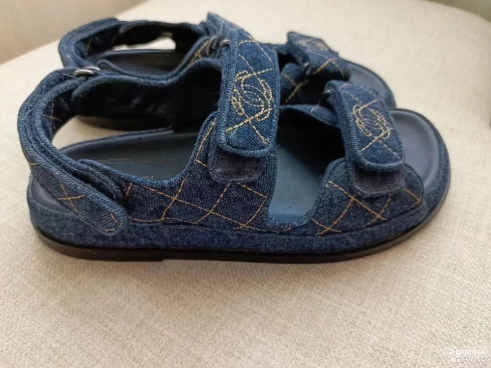 Сандалии джинсовые Chanel, маркировка 40