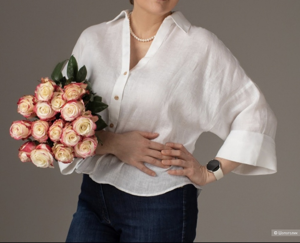 Льняная рубашка ZARA р.L