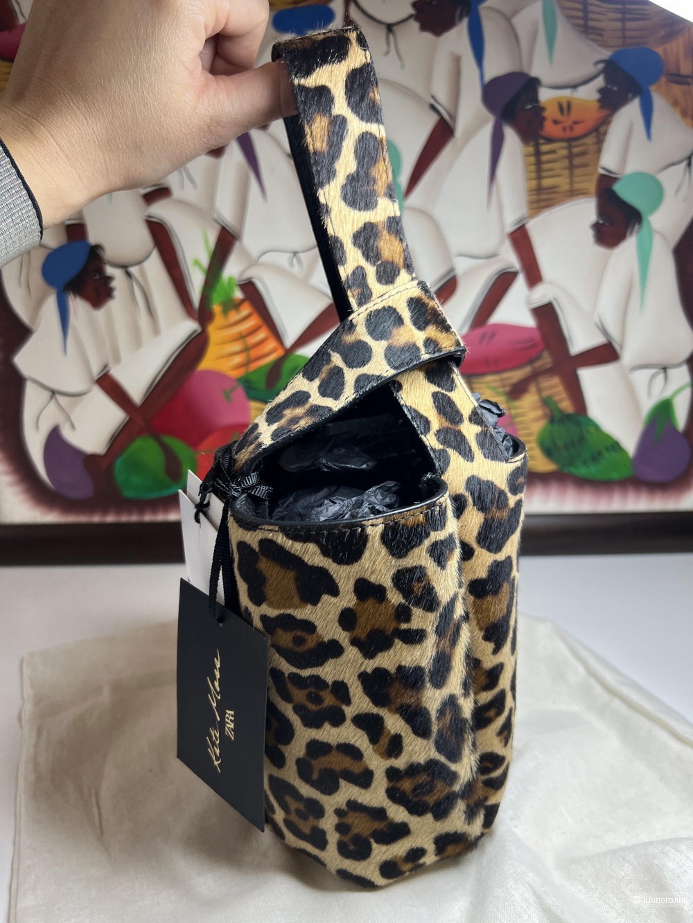 Сумка Zara леопард ведро маленькая