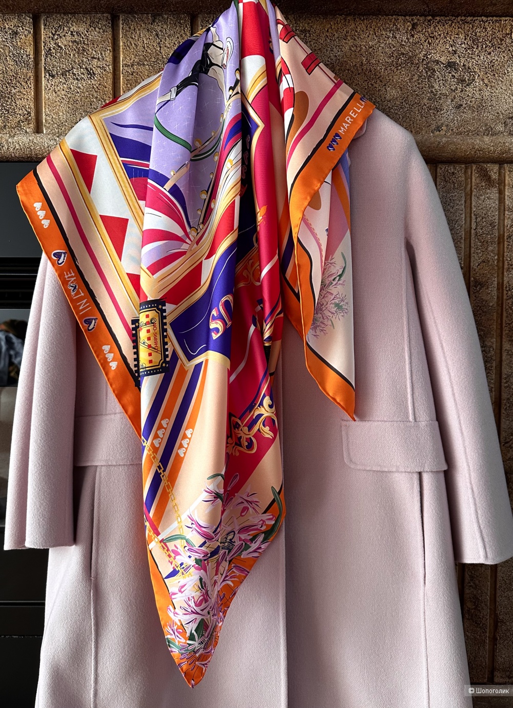 Шелковый платок Marella by Max Mara 90x90см.