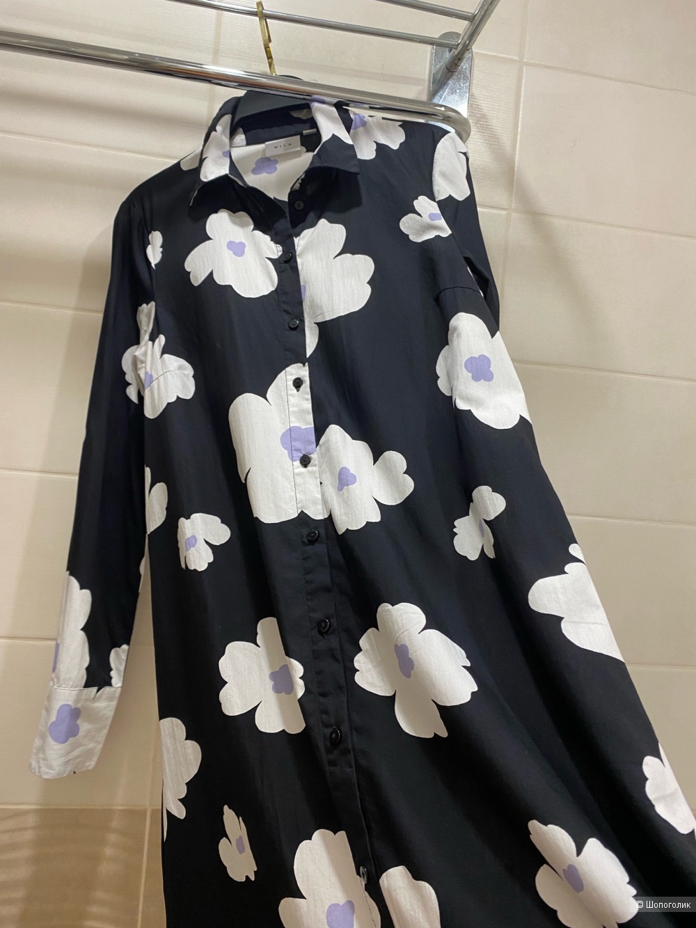 Платье-рубашка из 100% хлопка Vila модель Puseromekko GAMIS.Размер XS-S.