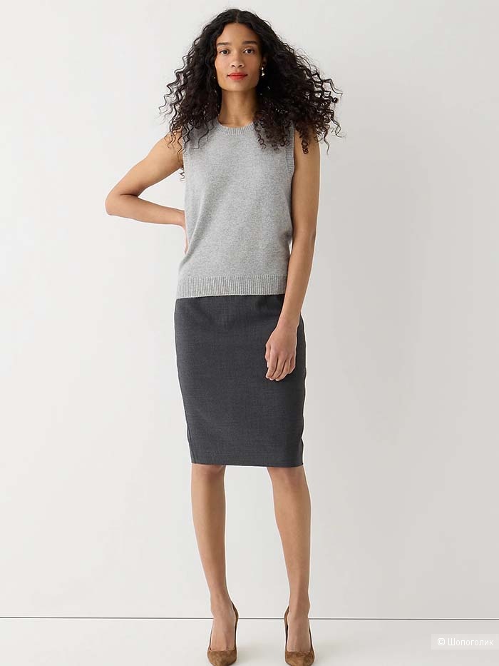 Юбка серая j crew шерстяная карандаш, 14T