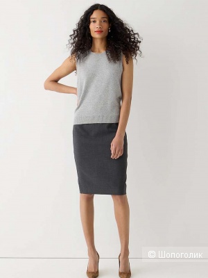 Юбка серая j crew шерстяная карандаш, 14T