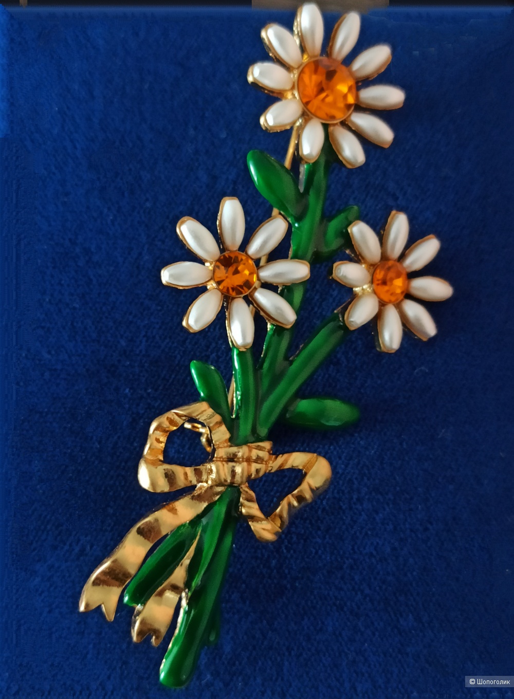 Винтажная брошь Oscar de la Renta , размер 8.5 см
