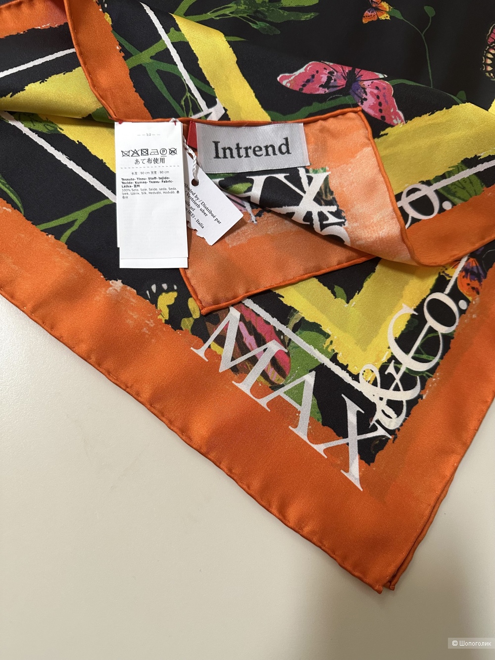 Шелковый платок Max&Co(Max Mara) 90x90 см.
