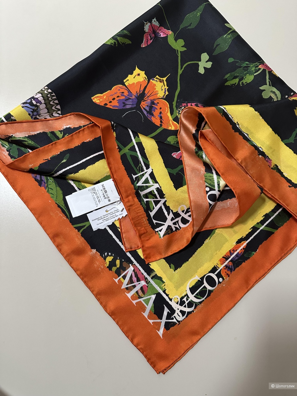 Шелковый платок Max&Co(Max Mara) 90x90 см.