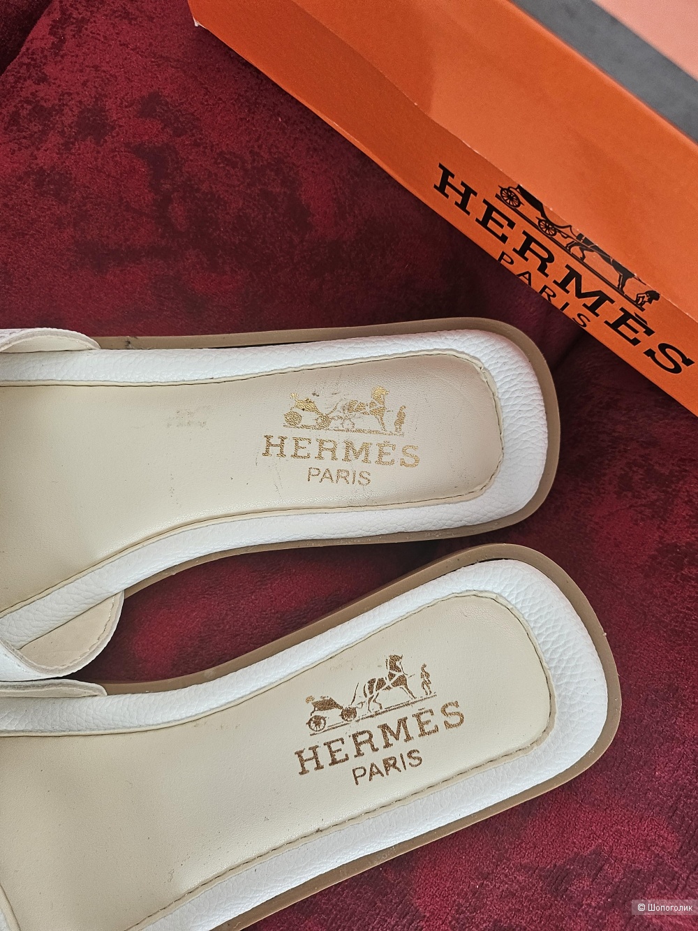 Шлепнцы в стиле Hermes Orsa, экокожа ,38.5-39