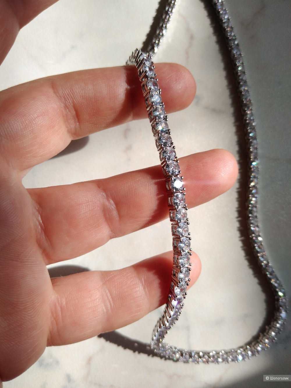 Колье с кристаллами Swarovski (47 см).