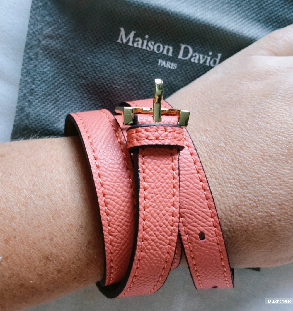 Ремень кожаный MAISON DAVID Paris р.62-70 см
