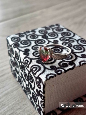 Серебряное кольцо с турмалином, 17,5