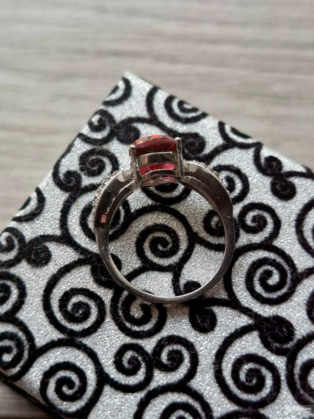 Серебряное кольцо с турмалином, 17,5