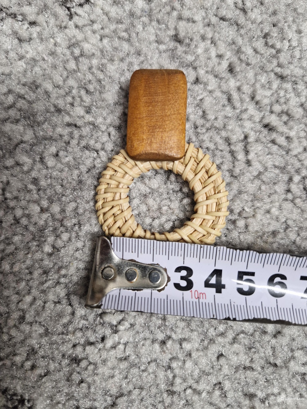 Серьги из соломы и дерева, no name