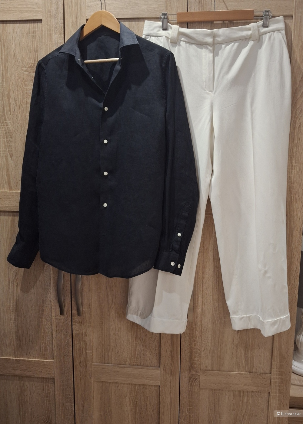 Льняная рубашка H&M/44-46