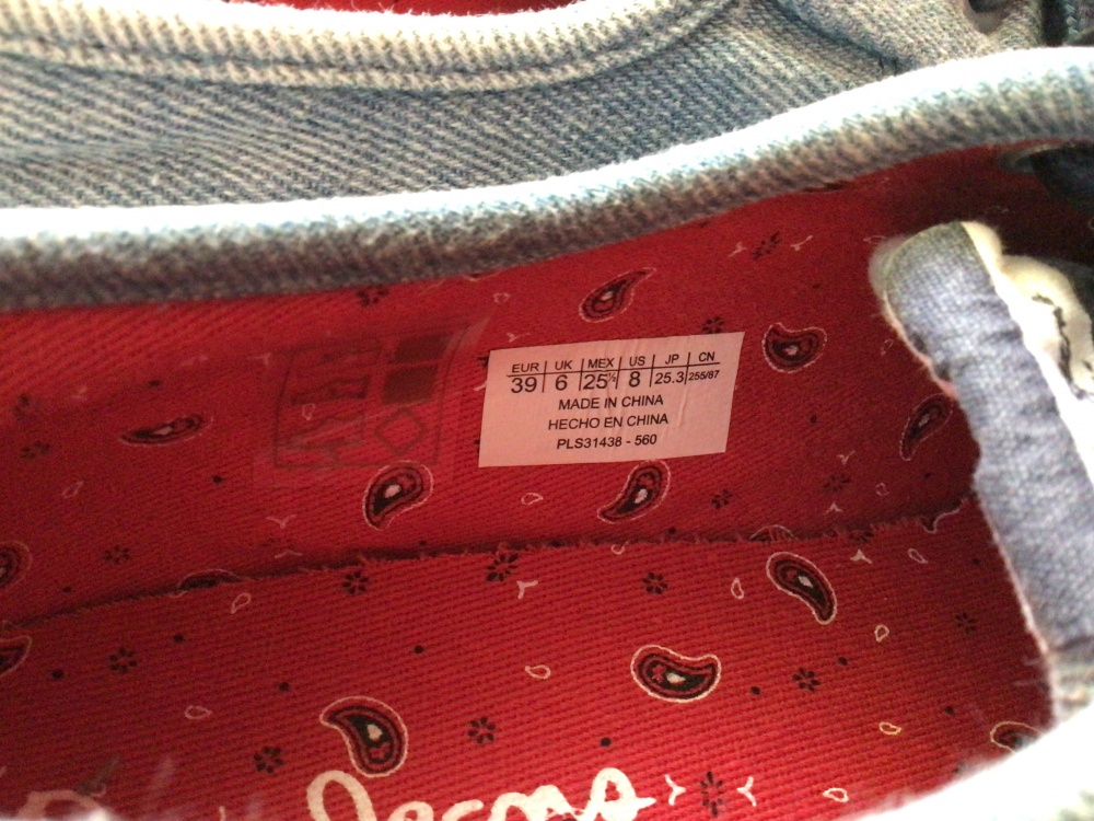 Кеды, кроссовки Pepe Jeans London, маркировка 39
