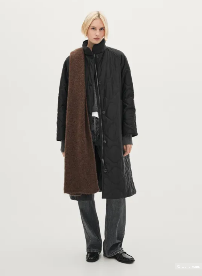 Стеганое пальто\пух Massimo Dutti М