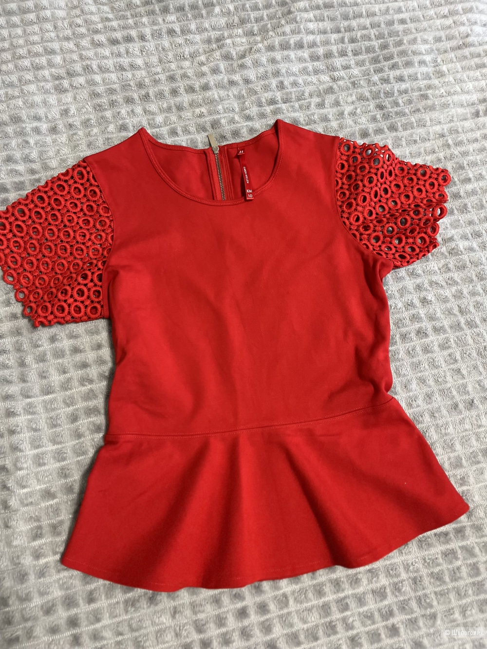 Красный топ с баской Karen Millen, S