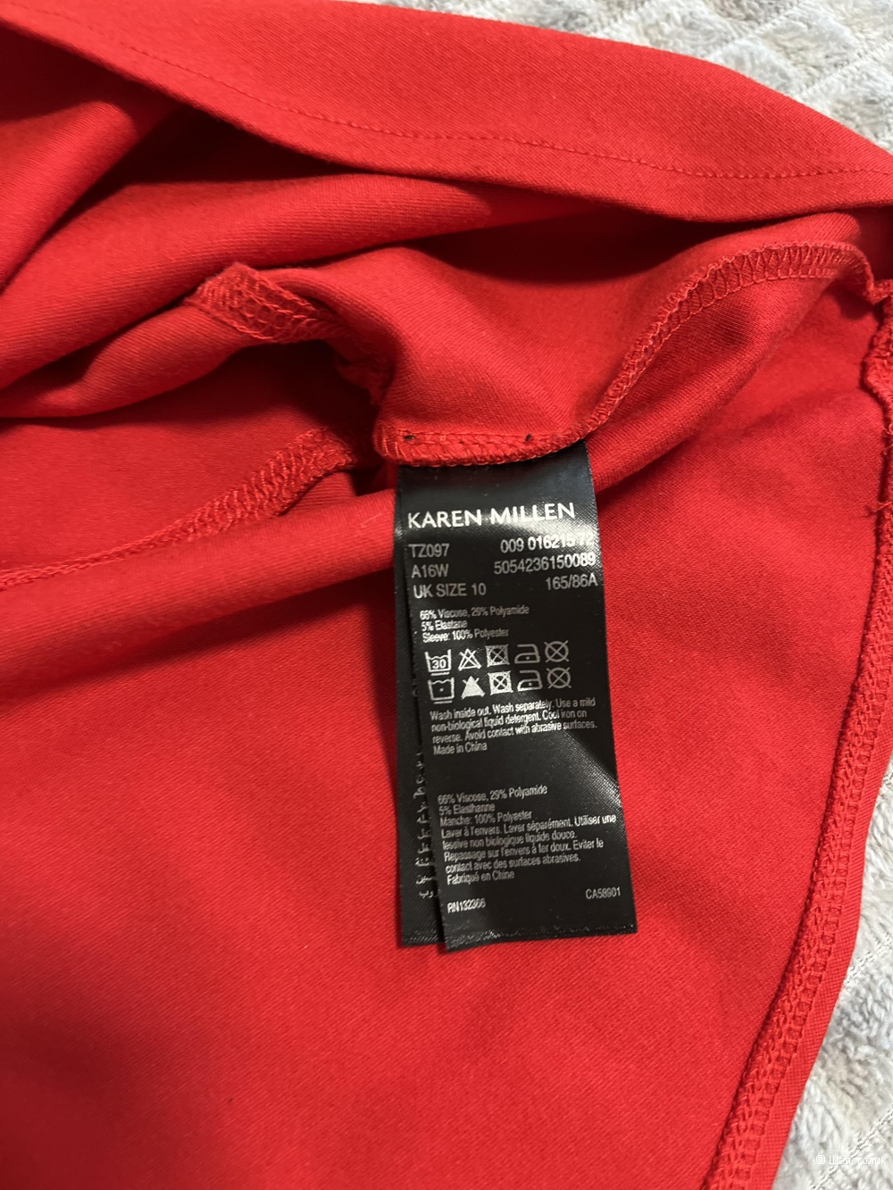 Красный топ с баской Karen Millen, S