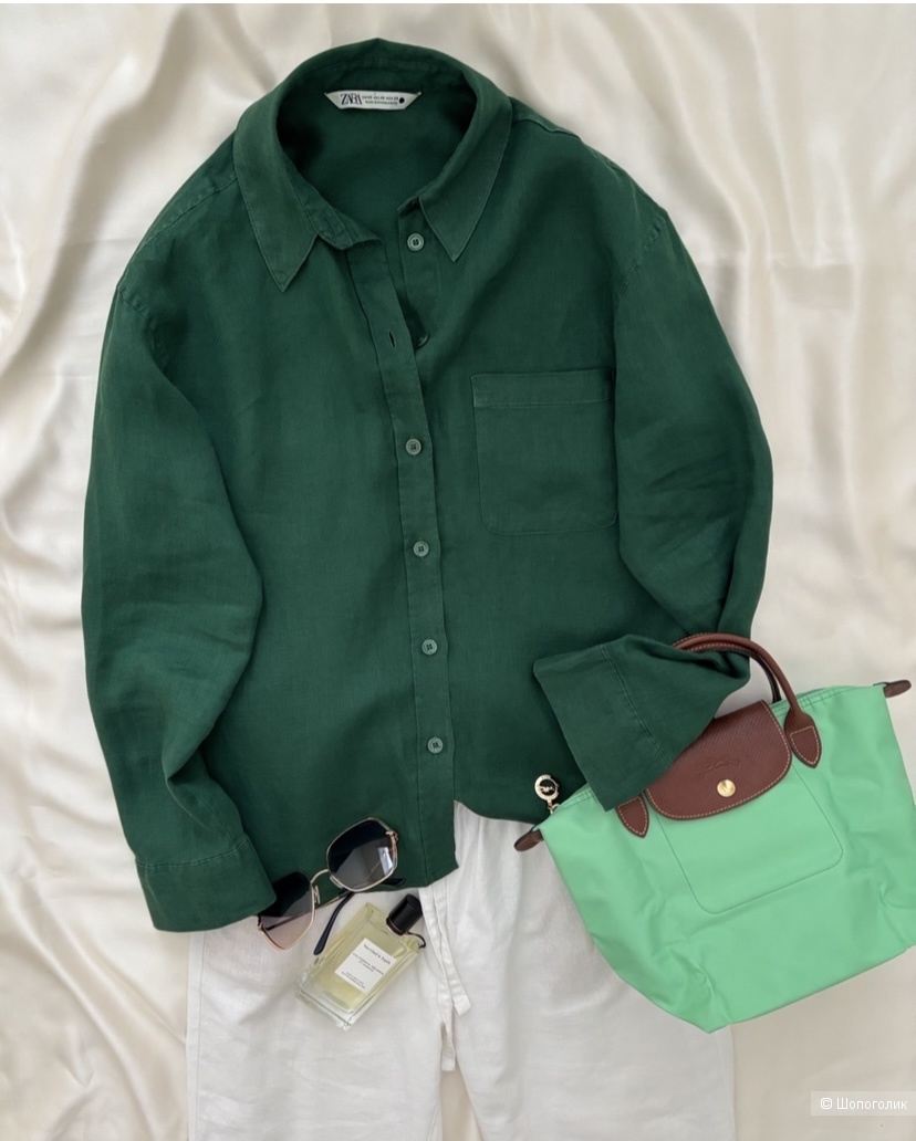 Льняная рубашка Zara размер S-M
