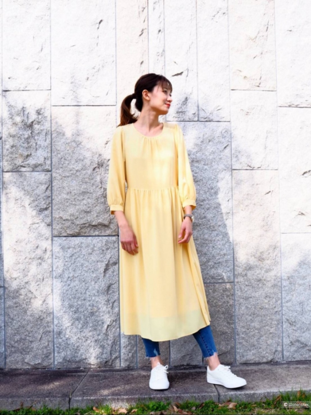 Платье с комбинацией Uniqlo S