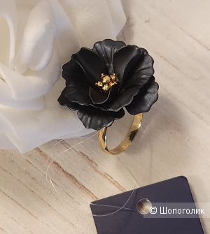 Кольцо "Pearl Navy" Fleur de Lys. Размер 16-19