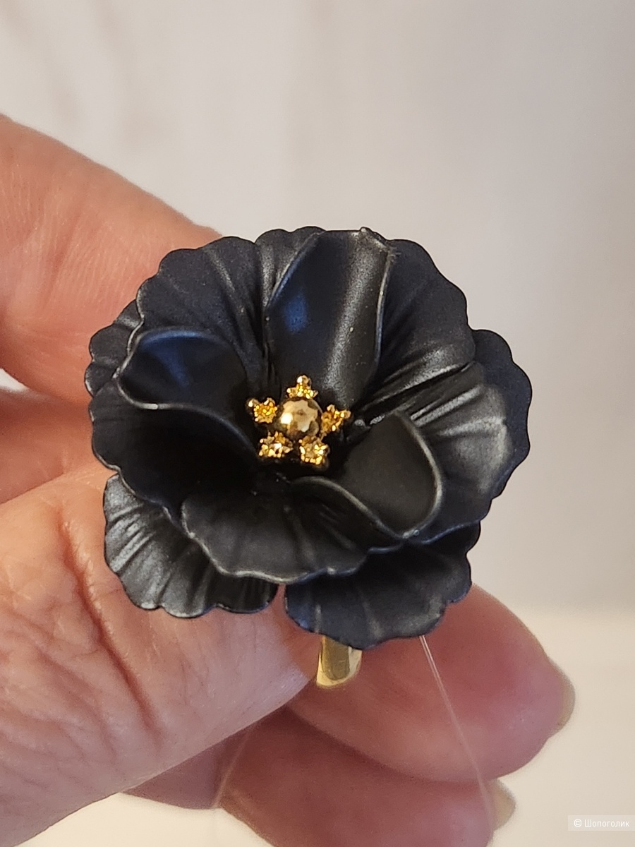 Кольцо "Pearl Navy" Fleur de Lys. Размер 16-19