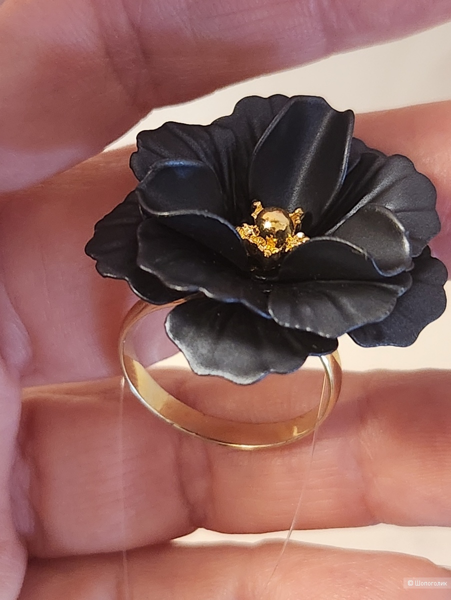 Кольцо "Pearl Navy" Fleur de Lys. Размер 16-19