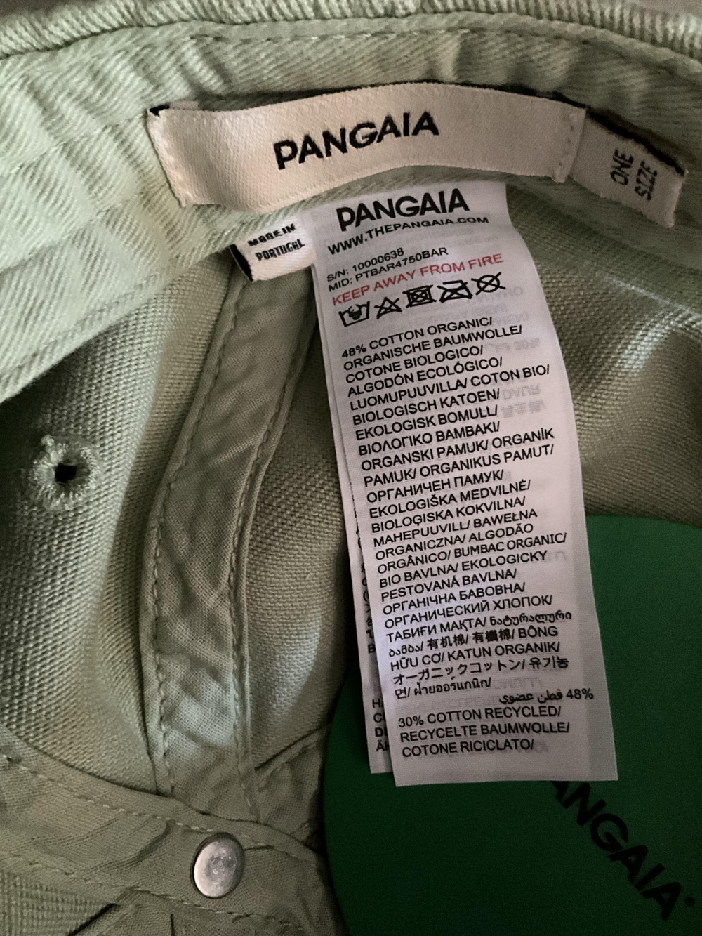Хлопковая бейсболка Pangaia унисекс