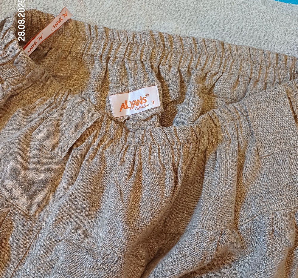 Льняное брюки годэ, ХL, one size.