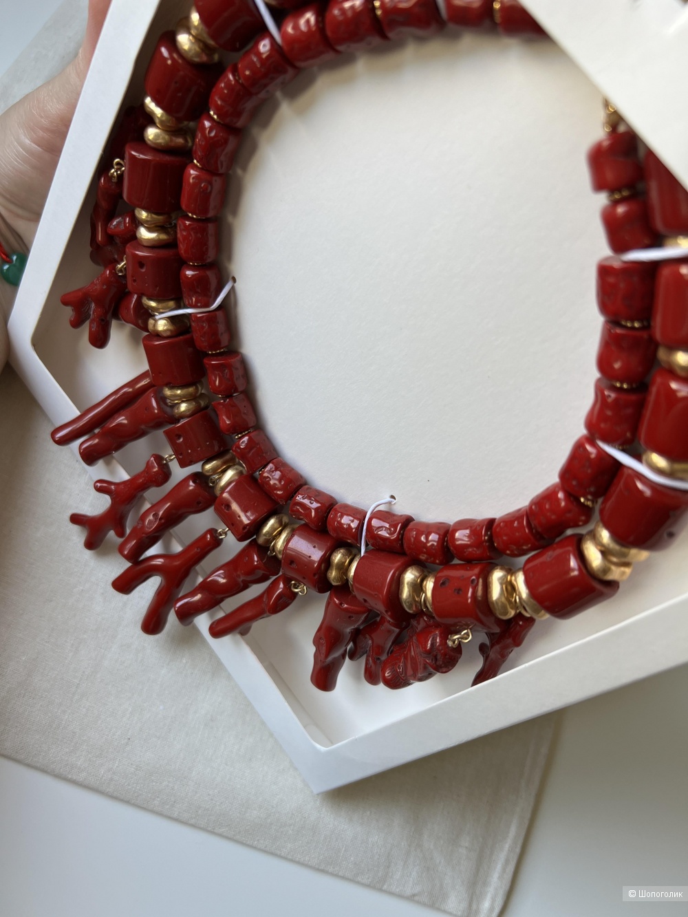Колье Zara коралловое двойное