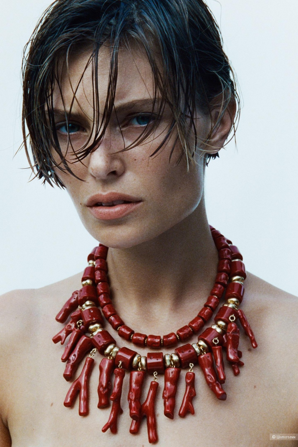 Колье Zara коралловое двойное