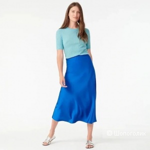 Юбка слип миди j crew синяя, S