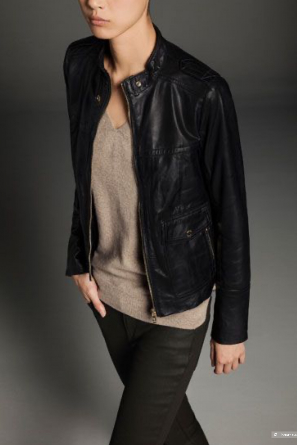 Кожаная куртка Massimo Dutti, S