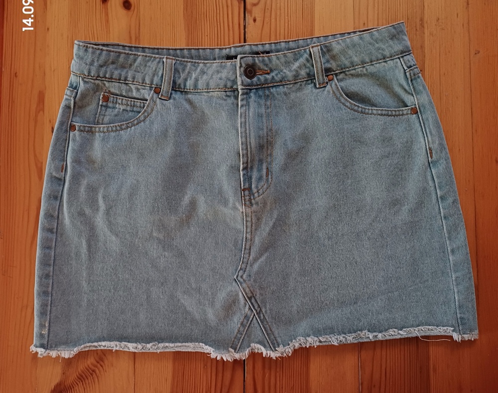 Джинсовая мини юбка boohoo, M, L
