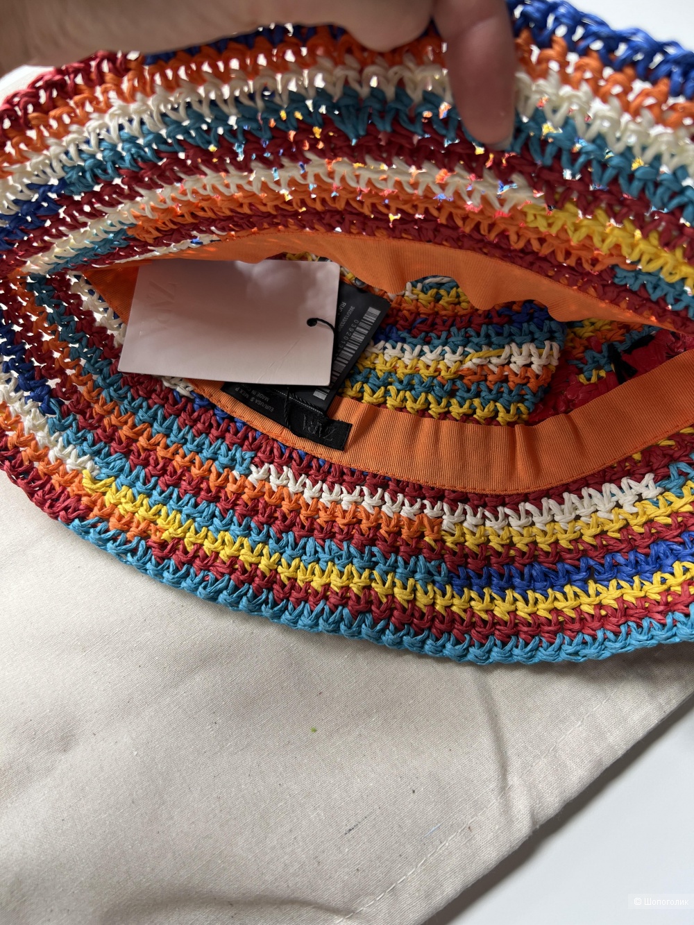 Плетеная шляпа Zara с крабом, S