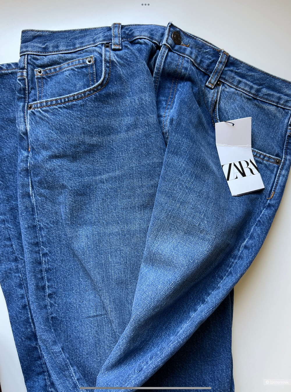 Джинсы Zara новые прямые голубые, 48