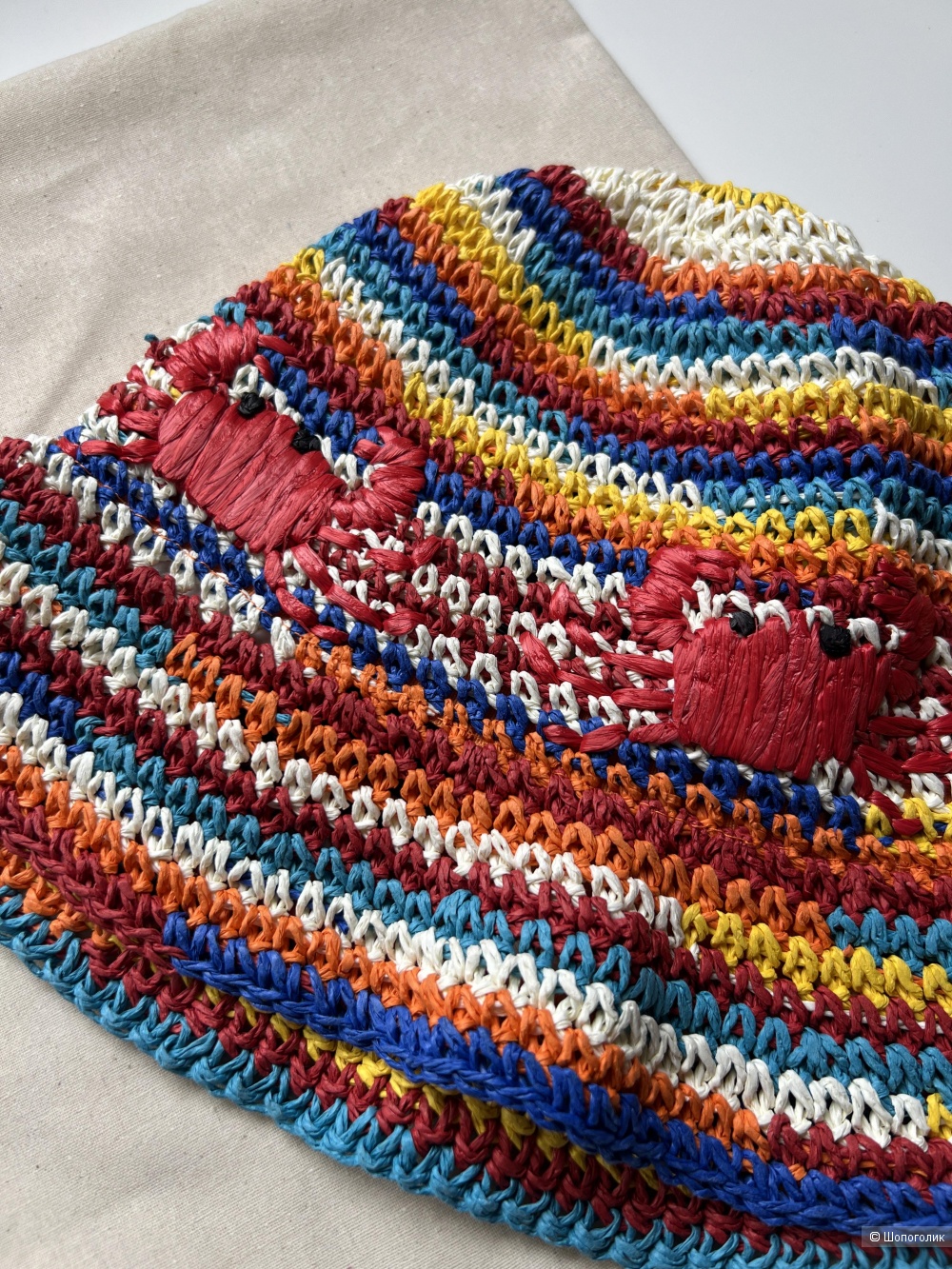 Плетеная шляпа Zara с крабом, S