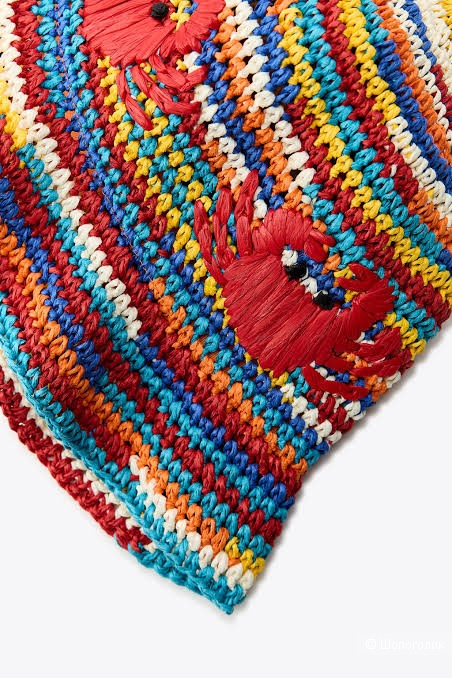 Плетеная шляпа Zara с крабом, S