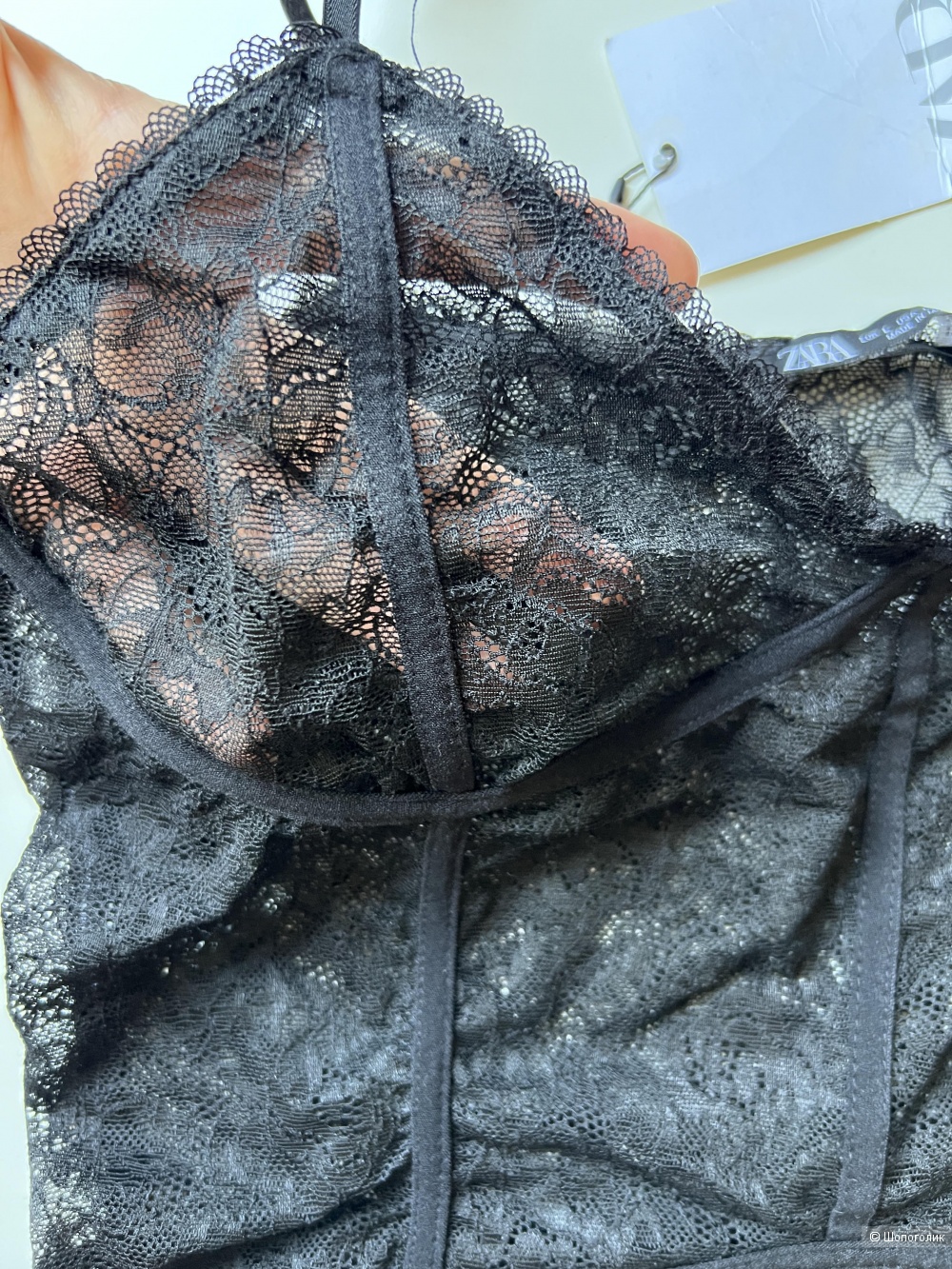 Кружевной топ Zara на бретелях , L