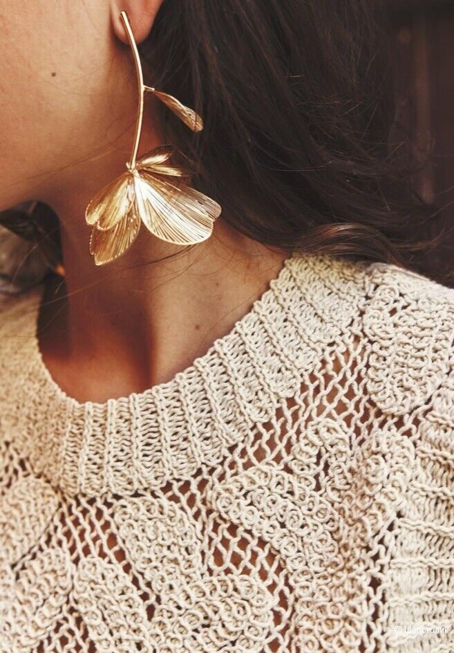 Серьги цветы золотистые Zara