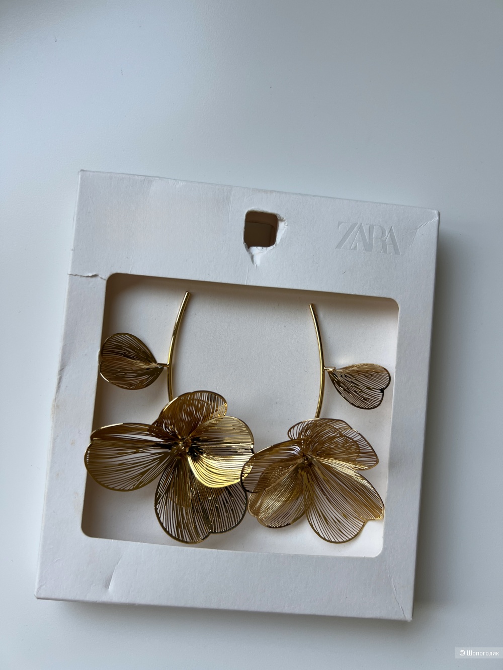 Серьги цветы золотистые Zara