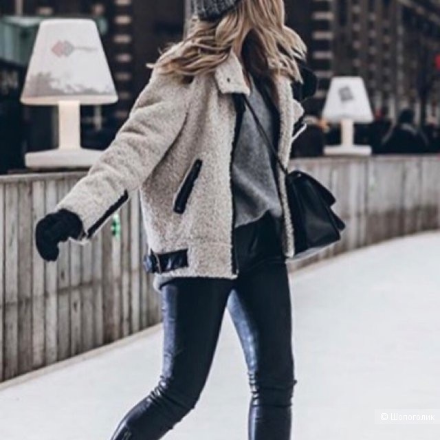 Zara меховая куртка размер XL 48-50