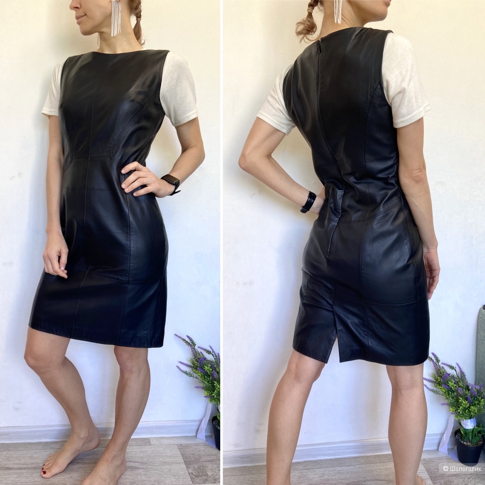 Hugo Boss платье кожа S/M