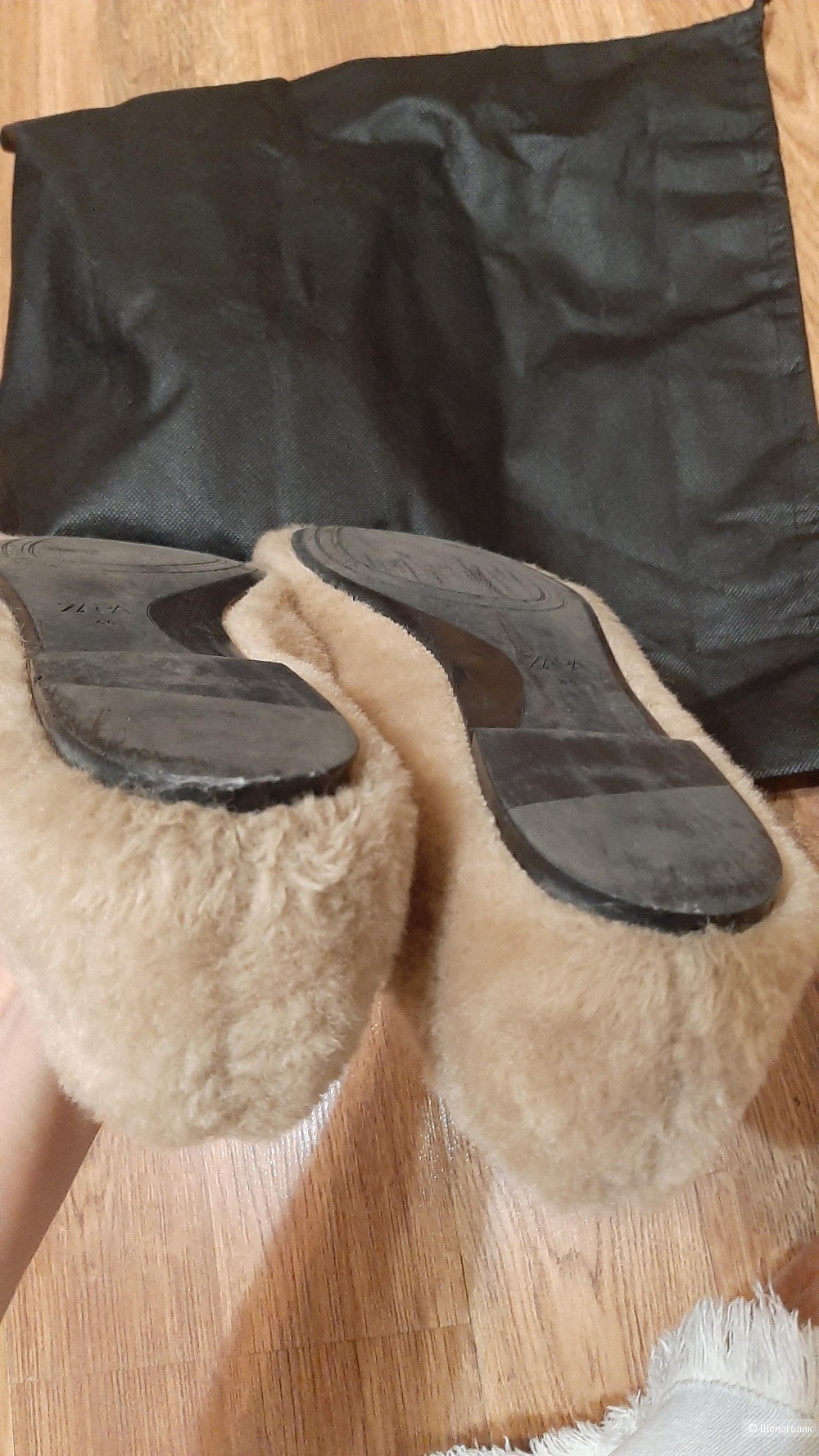 Меховые балетки zara р. 40